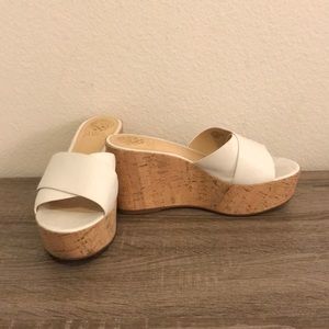 Vince Camuto white wedges